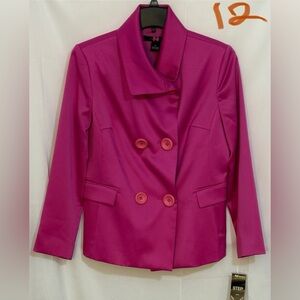 Elegant Fuchsia Double-Breasted Blazer
